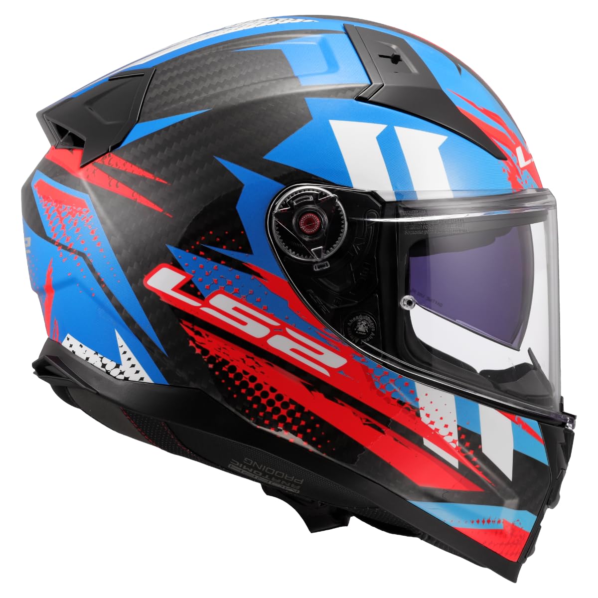 LS2 Unisex Vector II Carbon Tantic Red Blue Integraler Motorradhelm