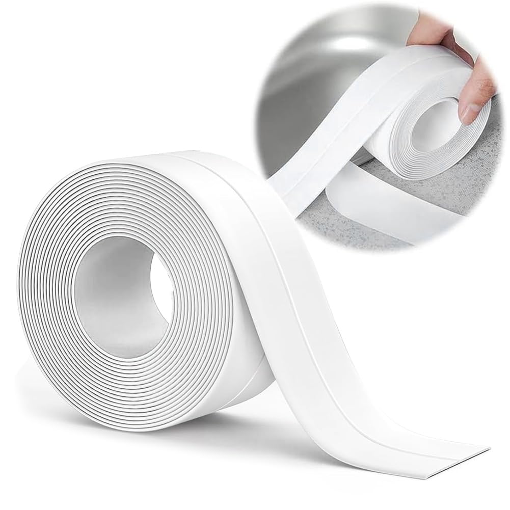 Weichsockelleiste Sockelleiste Selbstklebend Sockelleisten Weiß - 16 x 16mm 6m PVC Flexible Knickleiste, Küchenabschlussleiste, für Badewannen, Badezimmer, Küche