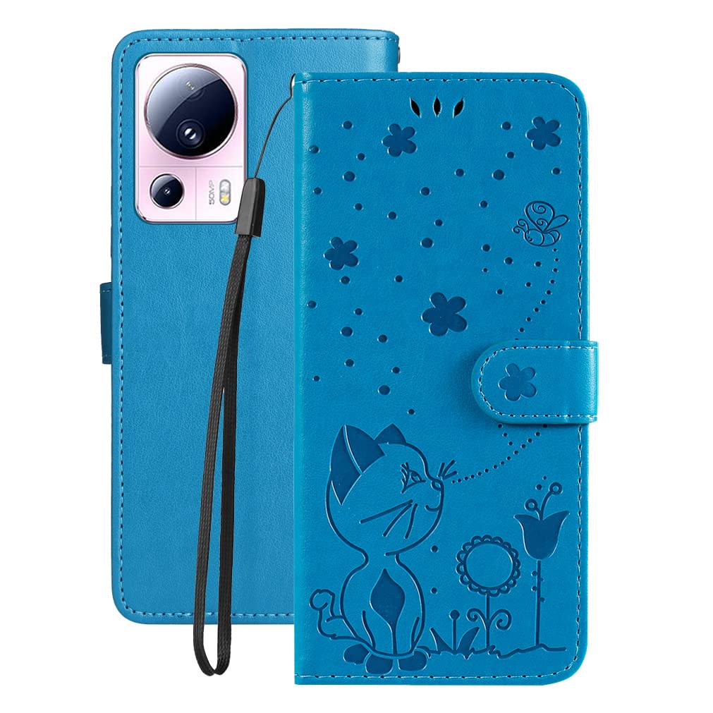 Custodia Elegante per Xiaomi 13 Lite, Portafoglio e Stand Nero