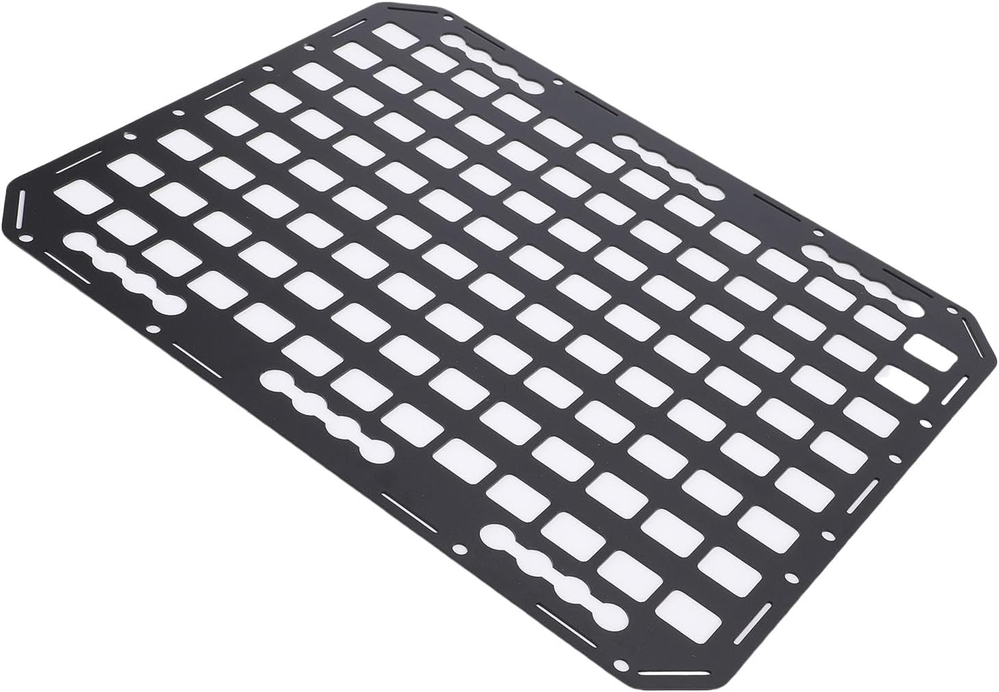 Truck Bed Molle Panel Aluminum Storage Board with Multiple Holes Locking Buckles for Sedans SUVs Pickups Trucks RVs Trailers Camping Cars
