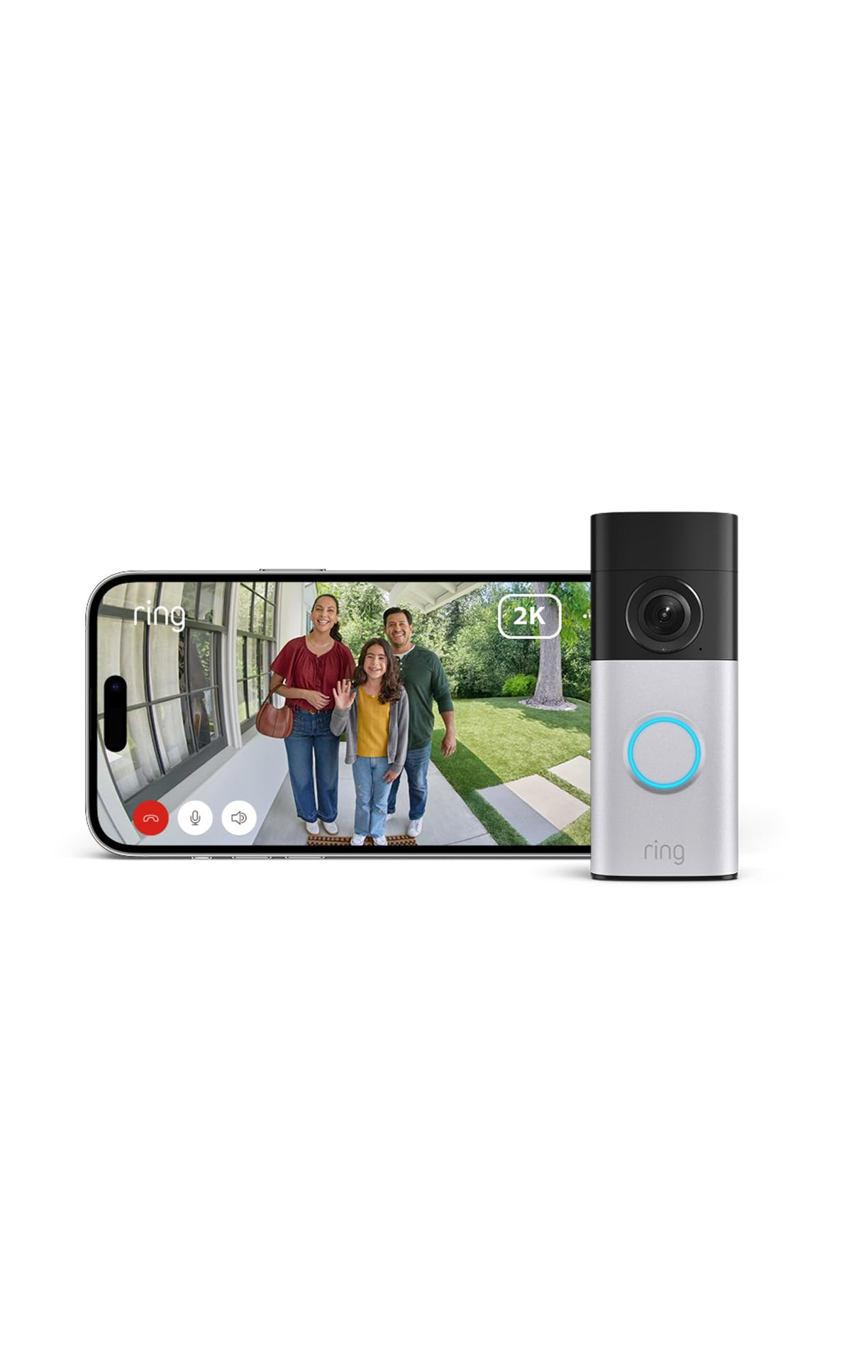 Ring Ring Wired Video Doorbell Plus (newest gen) | Video Doorbell Camera | Retinal 2K | Wide Field of View | Radar Detection | 30-day free trial of Ring Subscription Plan