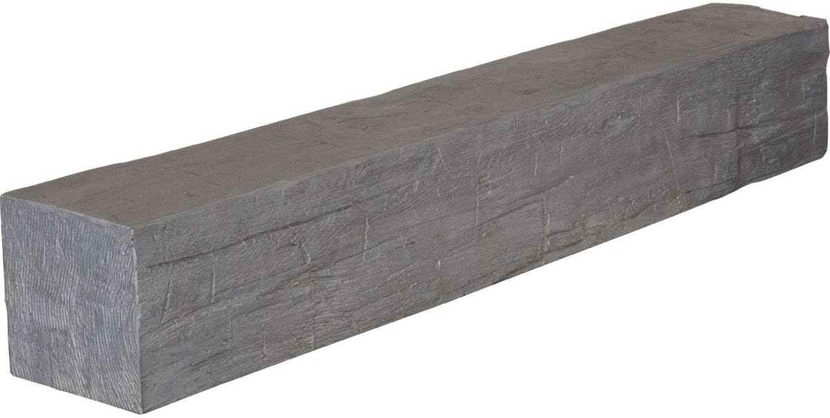 Ekena Millwork MANUHH06X06X36AC Hand Hewn Faux Wood Fireplace Mantel, 6" H x 6" D x 36" W, Aged Cedar