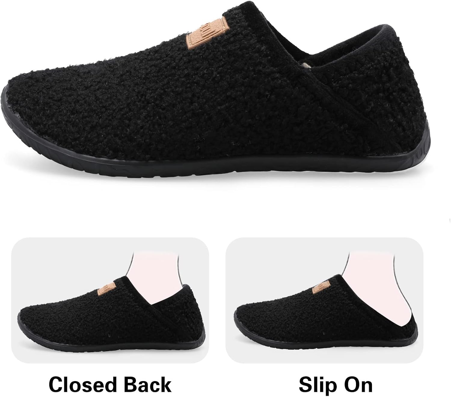 Spesoul Fuzzy House Slippers for Women Men Indoor Closed Back Lightweight Cozy Faux Furry Lining Barefoot House Shoes Slipper Socks for Bedroom Home Office Yoga Outdoor Walking Shoes - Image 2