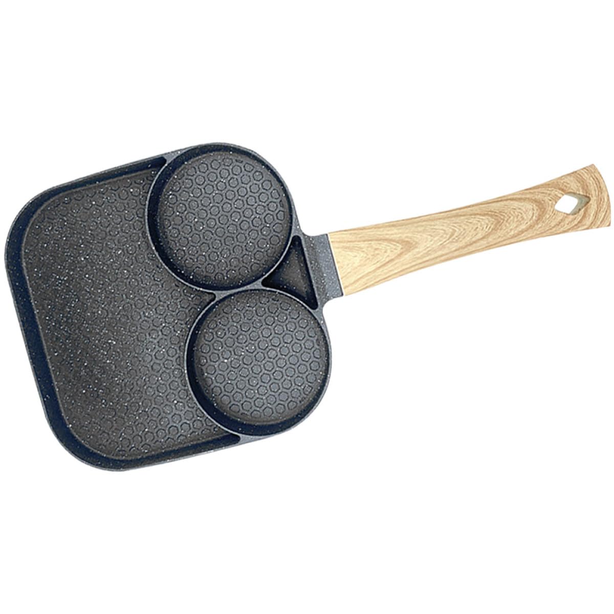 Poêle petit-déjeuner pour œufs et crêpes à induction 3 compartiments