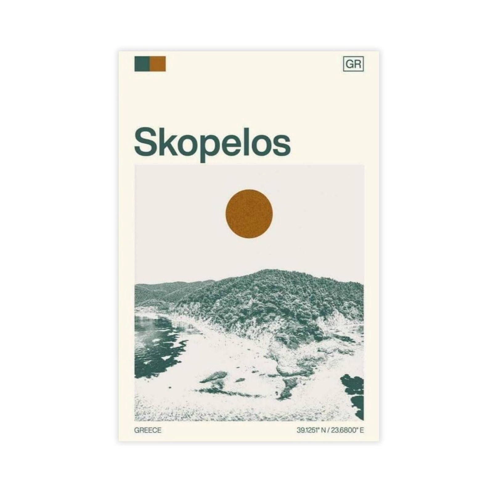 IYQTAGGH Travel to Skopelos Island, Greece Canvas Poster Bedroom Decor Landscape Office Room Decor Gift 24x36inch(60x90cm)