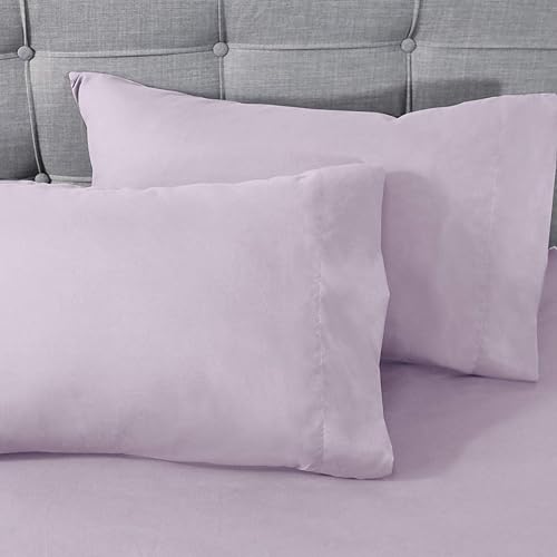 Miniatura 1 de snowhomes Juego de sábanas de 4 piezas de 800 hilos, 100% algodón egipcio, color lavanda, tamaño individual, sábanas de algodón suave de fibra