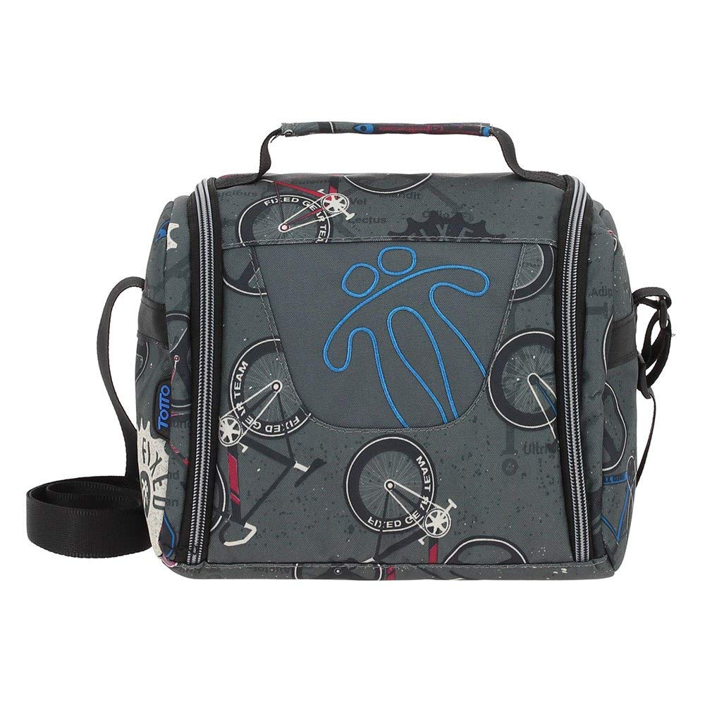 TOTTO Ac61eco007-1810z-8g0, Portameriendas Escolar Estampado Bicicletas Unisex Adult, Multicolor, 1 Unidad Paquete De
