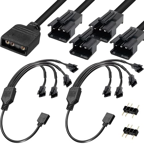 Xiatiaosann ARGB LED Splitter Cable, 5V 3Pin Addressable RGB Splitter ...