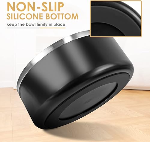 Miniatura 4 de Cuenco para perros para comida y agua, cuenco de alimentación de mascotas de acero inoxidable de 64 onzas, duradero, antideslizante, doble pared,