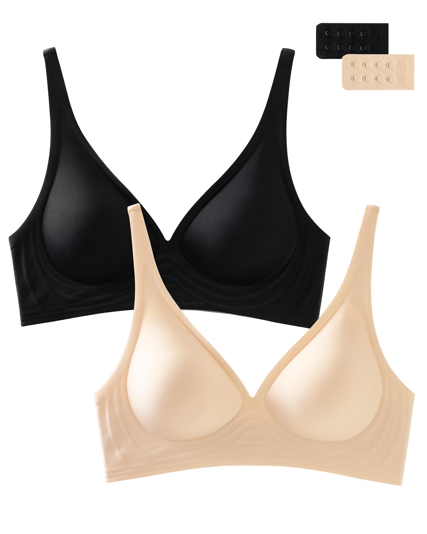 BOUFOR Deep V Bra Wireless Sexy Push Up Bralette Padded Seamless Jelly Bra | Low Cut Plun…