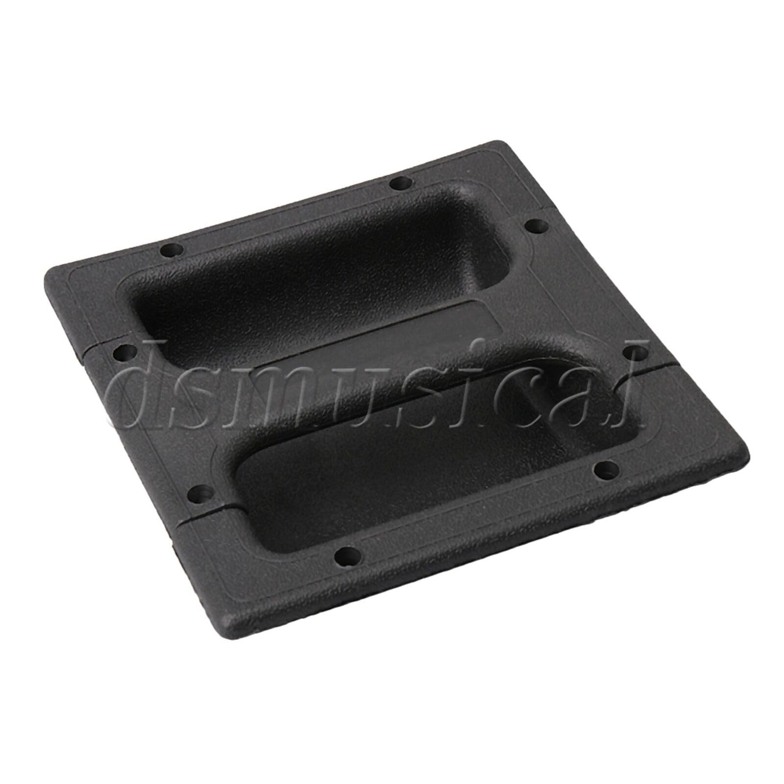 Black Plastic Recessed Speaker Bar Handles 14.8x14x4cm Pack of 2
