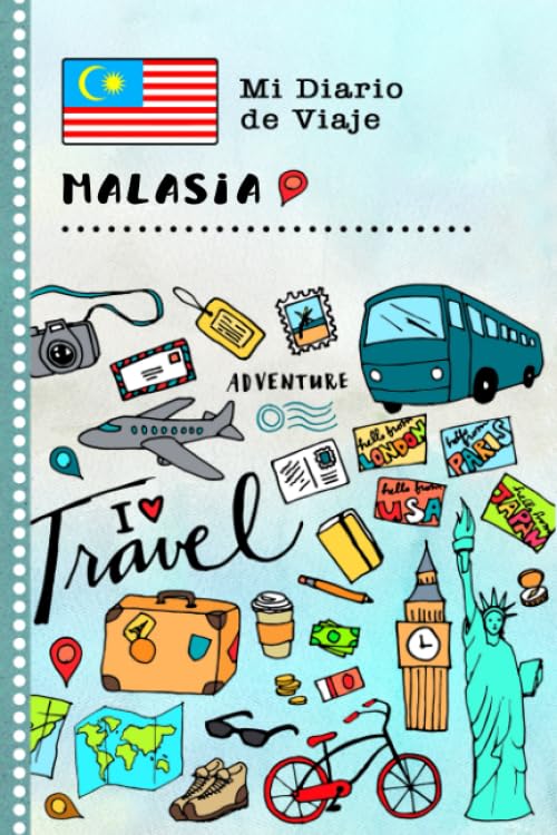 Malasia Mi Diario de Viaje: Libro de Registro de Viajes Guiado Infantil - Cuaderno de Recuerdos de Actividades en Vacaciones para Escribir, Dibujar, Afirmaciones de Gratitud para Niños y Niñas