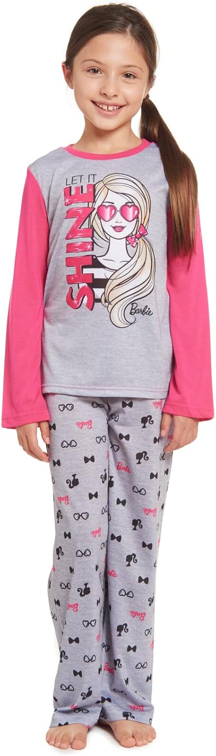 Barbie Girls Pajama Shirt and Pants Sleep Set Little Kid to Big Kid - Image 2