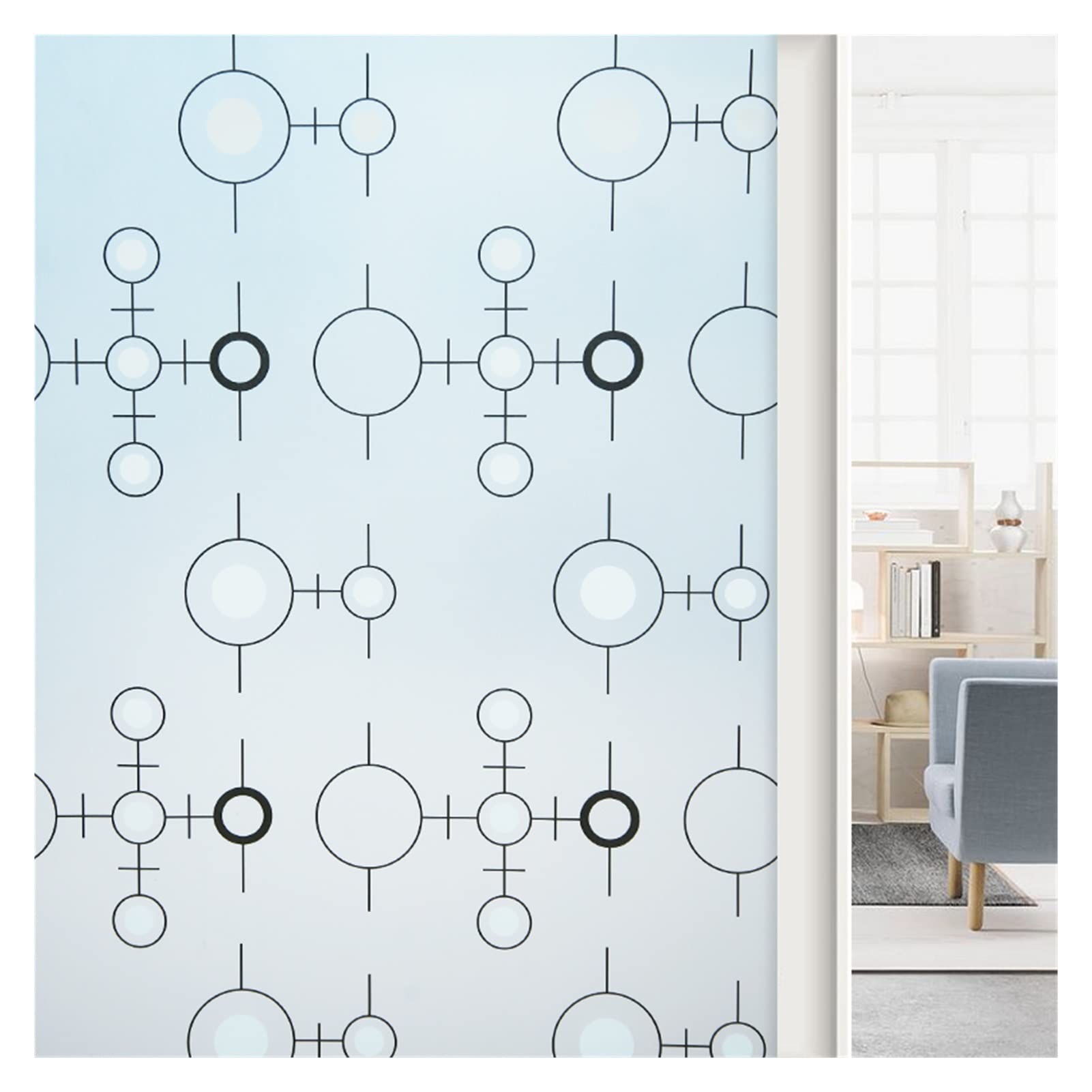 Privacy Film For Glass Windows,Stained Decorative Static Self Adhesive Sticker(Khaki,60x300cm)