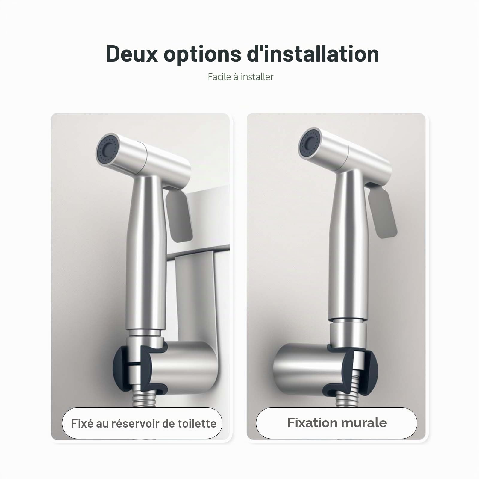 Pulvérisateur de bidet à main WEIDMAX, kit de pulvérisation en nickel brossé en acier inoxydable, nettoyant pour couches en tissu de salle de bain, buse de douche antirouille portable (G1/2''-3/8'')