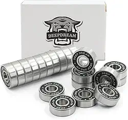 DEEPDREAM Rolamentos Premium 20Pcs 608Rs Rolamentos de Skate Rolamentos Abec Rolamentos de Esferas de Aço Cromado Rolamentos Longboard(8X22X7Mm) para Quad Skate Rolamentos de Sulco Profundo Em Miniatu