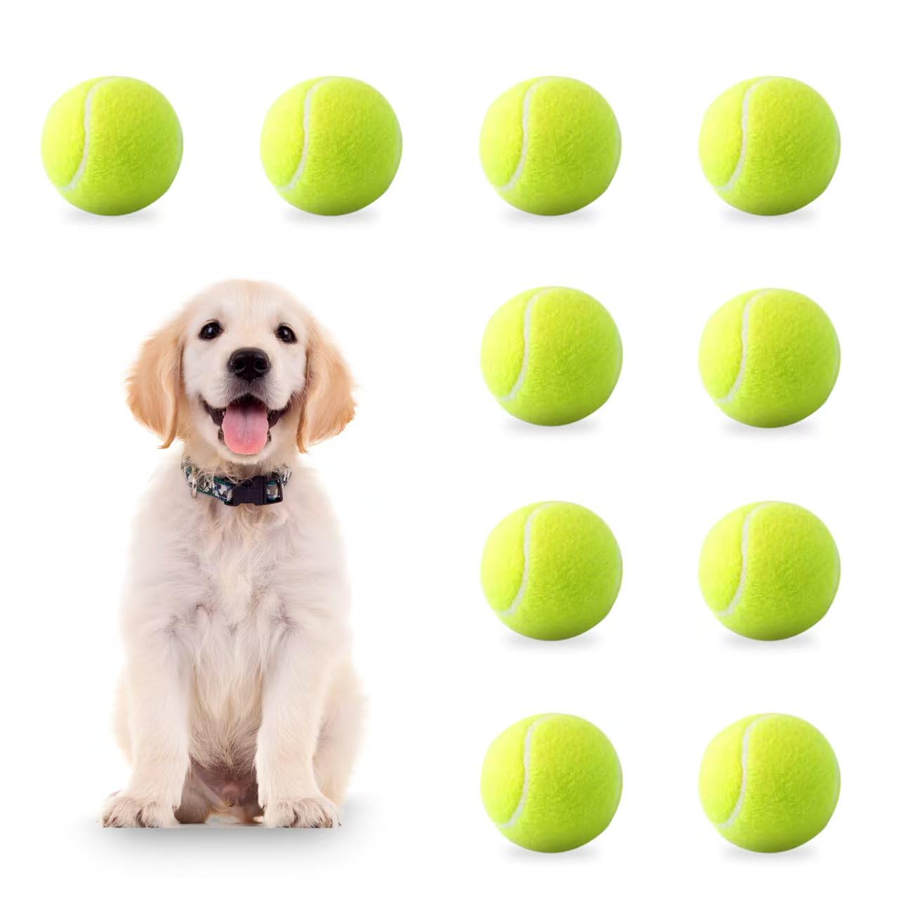 10 Pack 2-inch Small Dog Tennis Ball Dogs Interactive Toys Tennis Balls for Small Dogs Only Fits 2