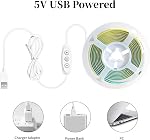 INextStation 6.6ft 2M 5V USB COB Lumière de bande, 640LEDs 6000K Blanc froid USB LED Bandes, bande de lumière Dimmable Led CRI 93+ Flexible LED Lampes à ruban pour TV Rétro-éclairage, Sous Cabinet, Miroir, Décor maison
