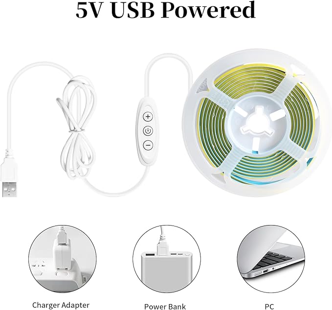 Tira LED TV 6.6 Pies Blanco Cálido USB Dimmable miniatura 6