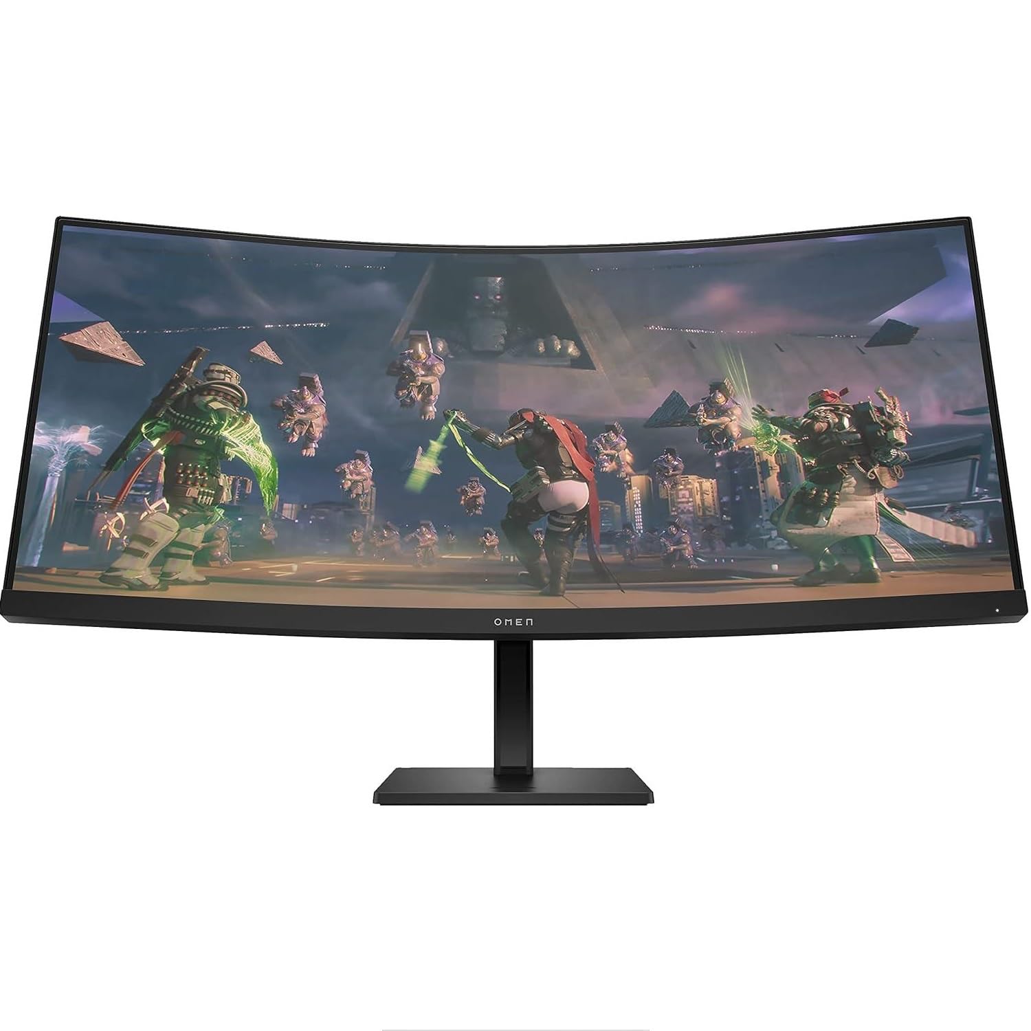 HP OMEN 34c Gaming Monitor, Schermo Curvo da 34 pollici, Pannello VA 21:9 WQHD 165Hz, 1 ms, DisplayHDR 400, Antiriflesso, 400 nits, AMD FreeSync, DisplayPort, HDMI, Audio, VESA, Nero