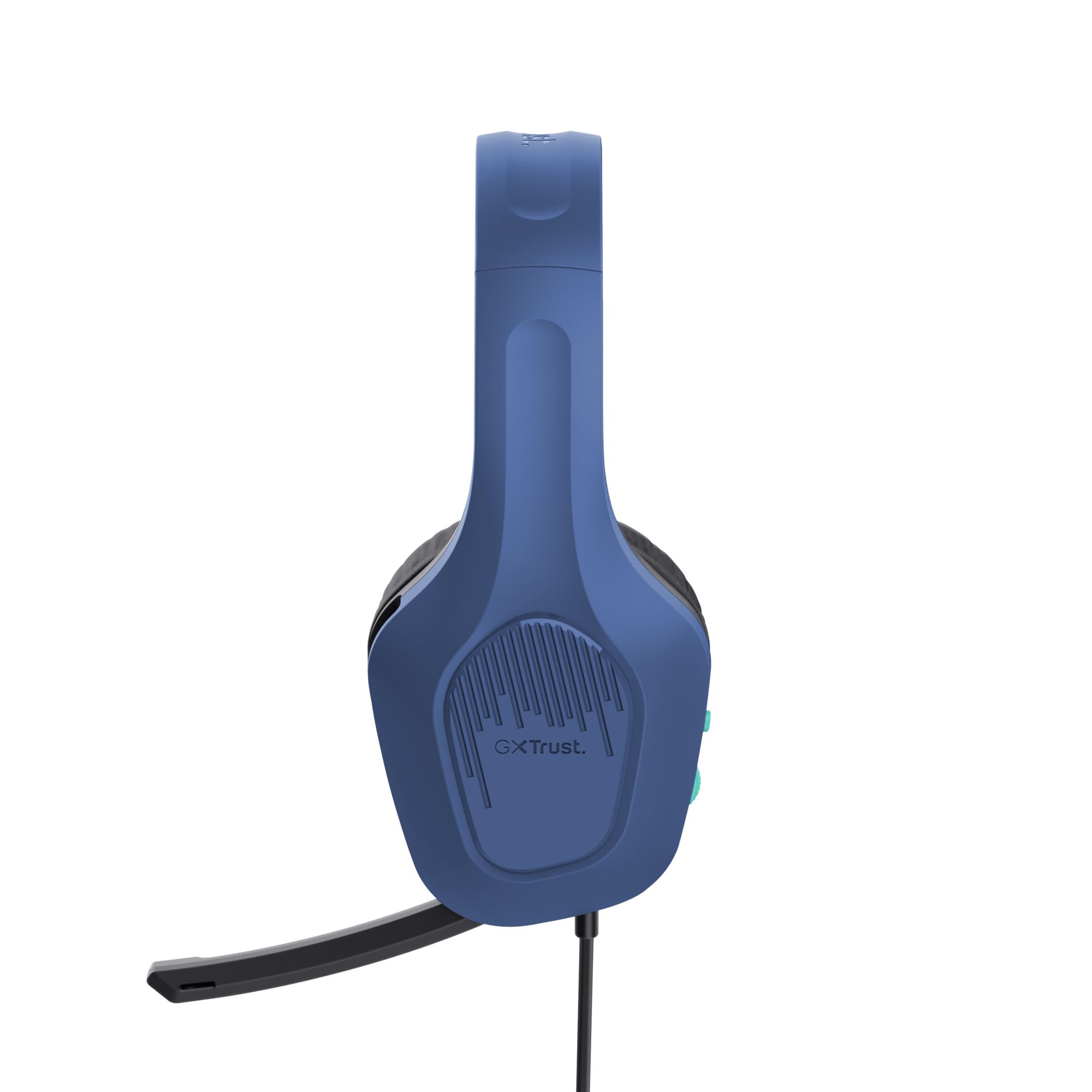 GXTrust Rayne lekkie słuchawki gamingowe PC Xbox PS5 Switch, niebieskie | 3.5 mm, kabel 200 cm, przetworniki 50 mm, odchylany mikrofon, przewodowy zestaw słuchawkowy wokółuszny