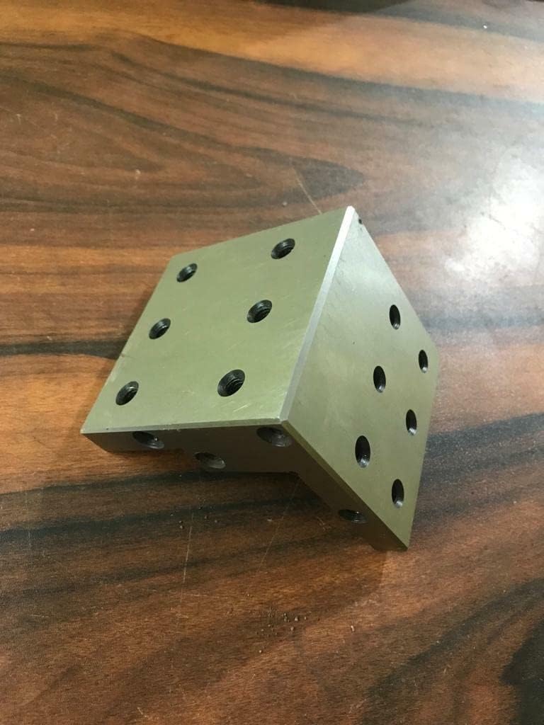 ANGLE PLATE 3x3x3" stepped,Precision Hardened Ground w. tapped holes 0.0002" USA-Amz720