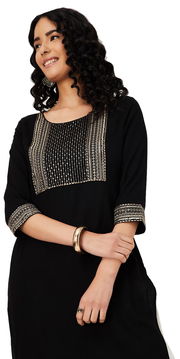 max Women's Rayon Regular Fit Casual Kurta-picture-38