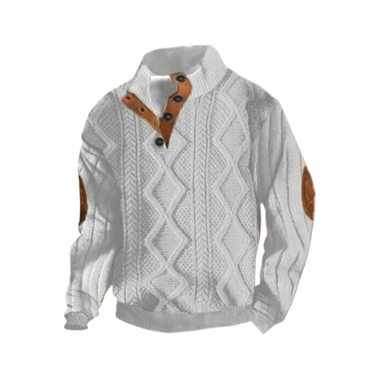 Sweat-shirt d'hiver homme col montant pull décontracté chaud