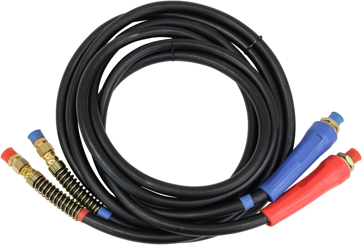 Mytee Products 15 Ft Air Line Hose Assemblies with Flexible Grips & 1/2" NPT Fittings - 1 pair (2 pcs) - Air Line Hose Straight Lead Set for Semi Truck, Trailer, Tractor