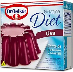 Dr. Oetker Gelatina em Pó Diet, Sabor Uva, Sobremesa com Sabor e Consistência Deliciosa, Fácil de Fazer, 12g