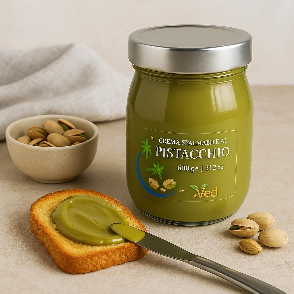 Beurre de pistache premium VED – Fabriqué en Italie | Clean Label, ingrédients naturels | Végétalien et sans gluten (600 g)