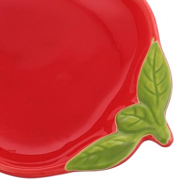 BESPORTBLE Creative 2pcs Strawberry Ceramic Serving Plates Set, Fruit Shape Dessert and Snack Holder, Candy and Soy Sauce Dishes for Appetizers and Party Use