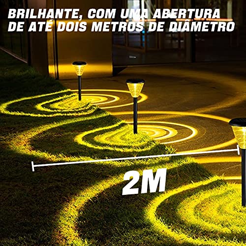 4 Pack Solar Luzes Jardim Ao Ar Livre - Colorido + Quente Solar Pathway Luzes Decorativas para Pátio