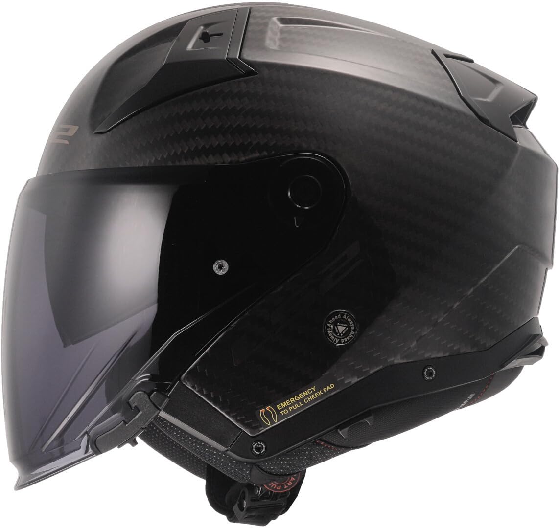 LS2, Casco Moto Jet INFINITY II CARBON Gloss Carbon, M | Uso moto
