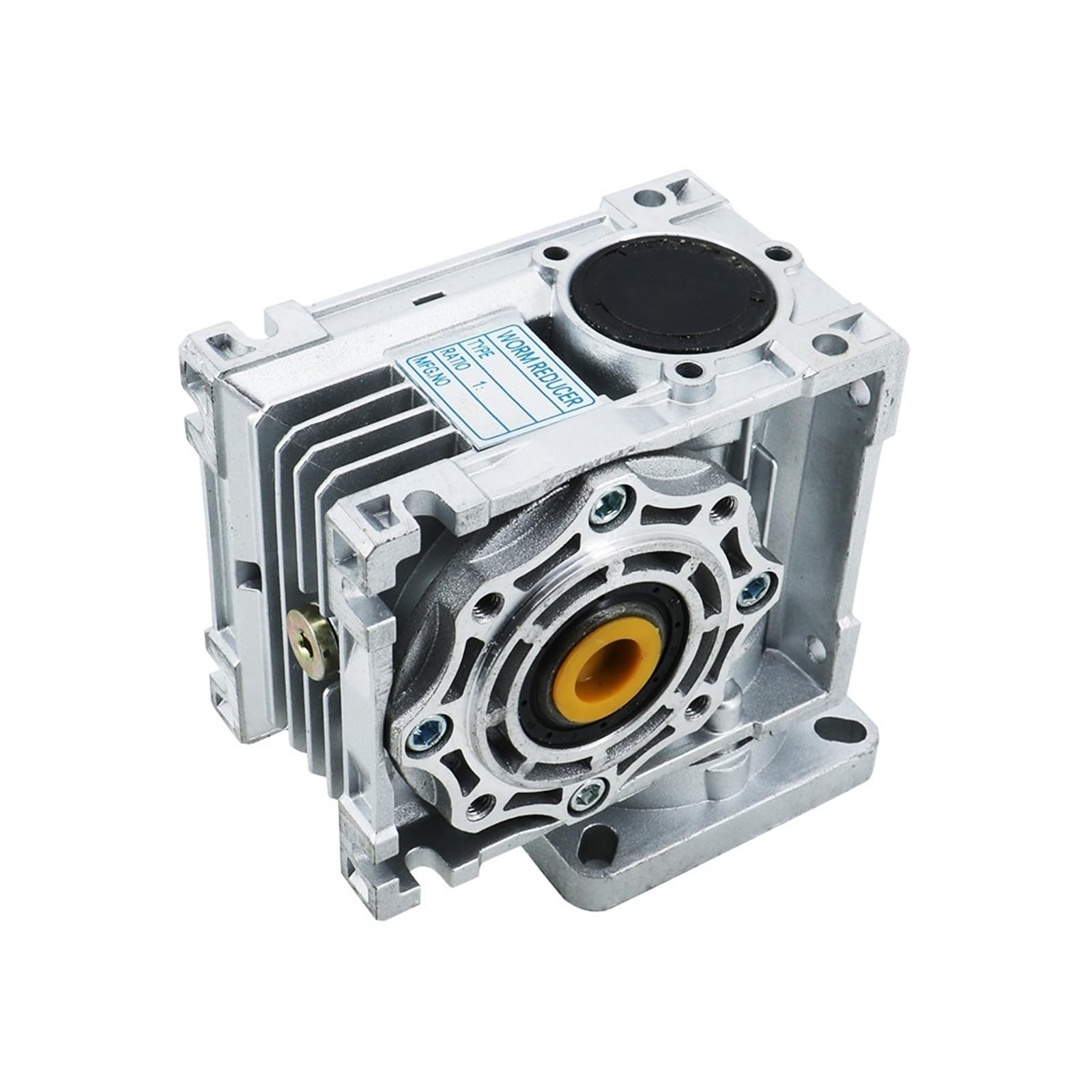 Reductor sinfín NMRV para motores NEMA 23 34, ángulo recto | Caja NMRV030 NMRV040 con entrada 11/14mm, salida 14/18mm y relación 5:1-100:1 para CNC(Ratio100)