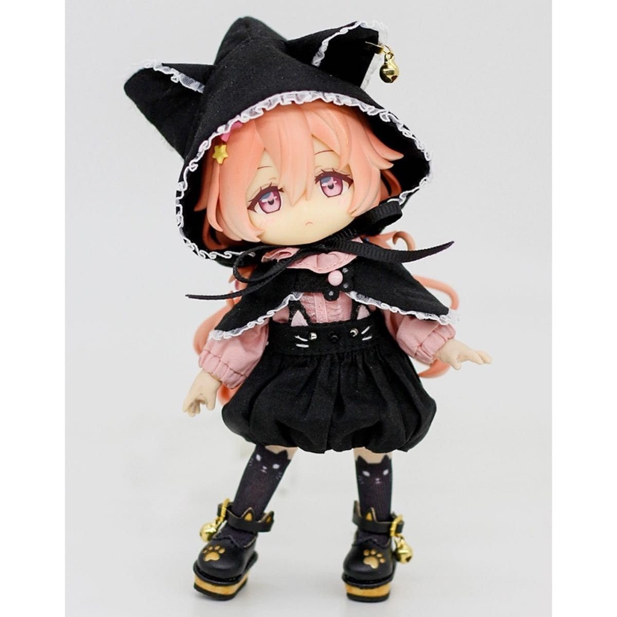 Amazon.co.jp: 洋服 黒 ピンク シャツ パンツ 帽子 ケープ 人形 ドール 