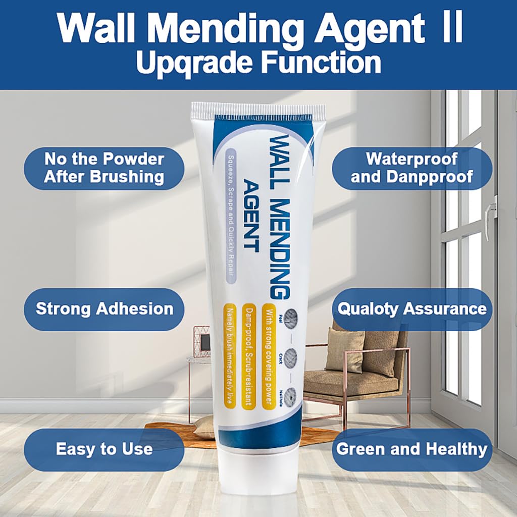 Wall Repair Kit, wall filler repair kit, Quick Drying & Waterproof Mending Agent With Mesh Patch, Sandpaper, Scraper - Image 4
