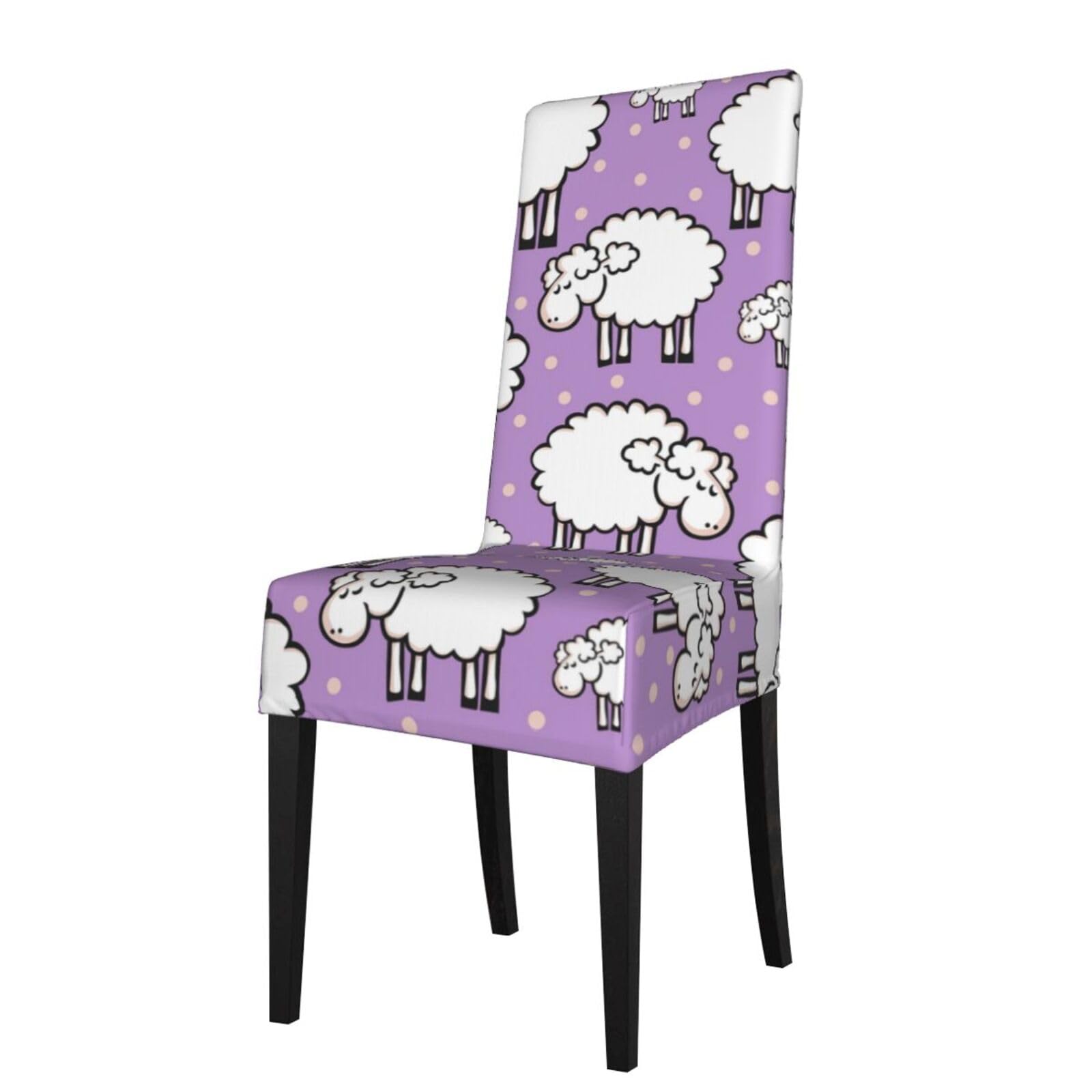 Lkymoh As Picture Cute Cartoon Sheep Pattern, Chair Covers Stretch Chair Slipcovers For Dining Room, For Party Pet Protection Universal Fit Soft Polyester
