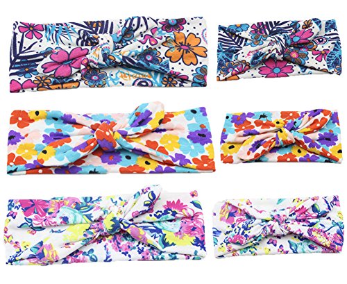 Mookiraer Baby and Mother Newest Hair Bows Turban Headband Head Wrap Knotted Hair Band 3set (MM01)