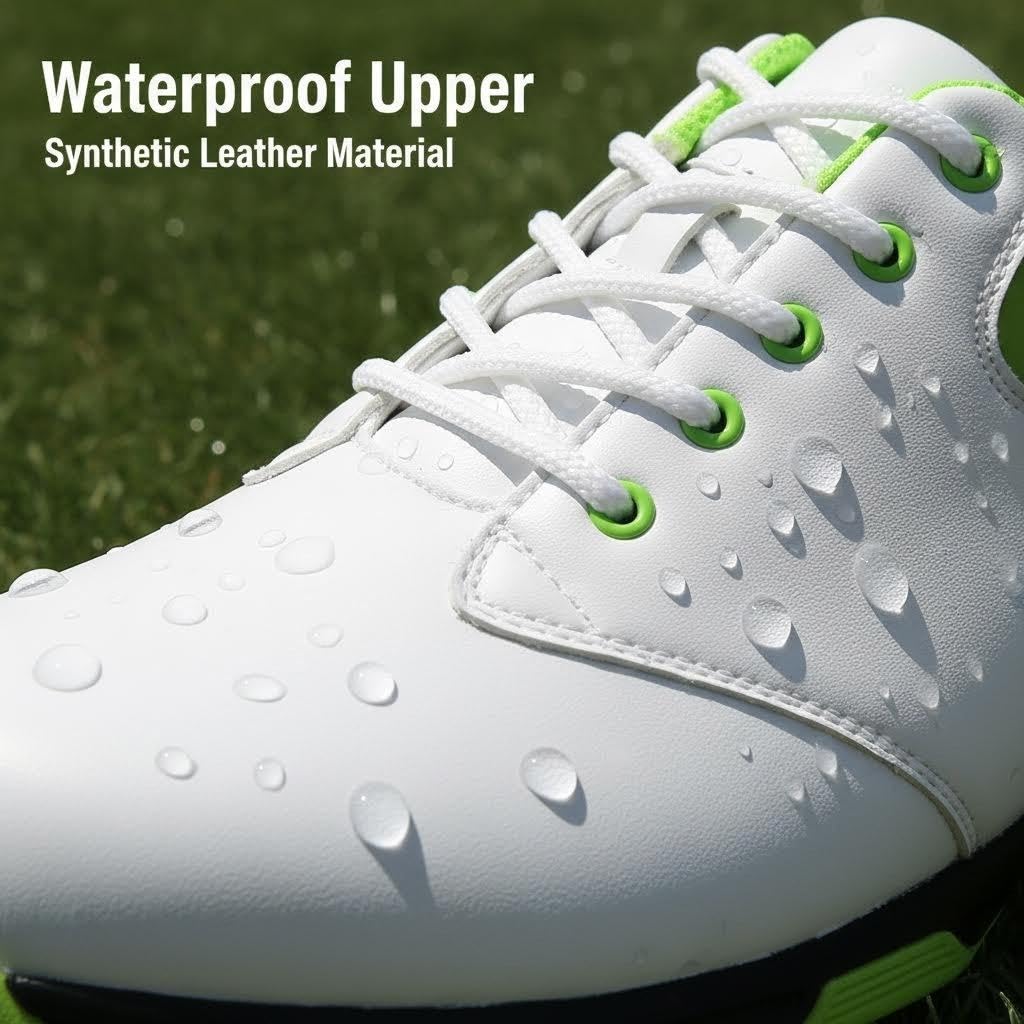 Antideslizante Zapatos de Golf Impermeables con Espigas para Hombres