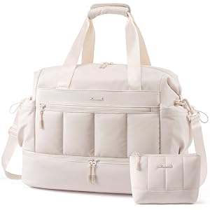 LOVEVOOK Travel Duffel Bag Gym Bag for Women Large Weekender Overnight Bags with Shoe Compartment 38L Carry on