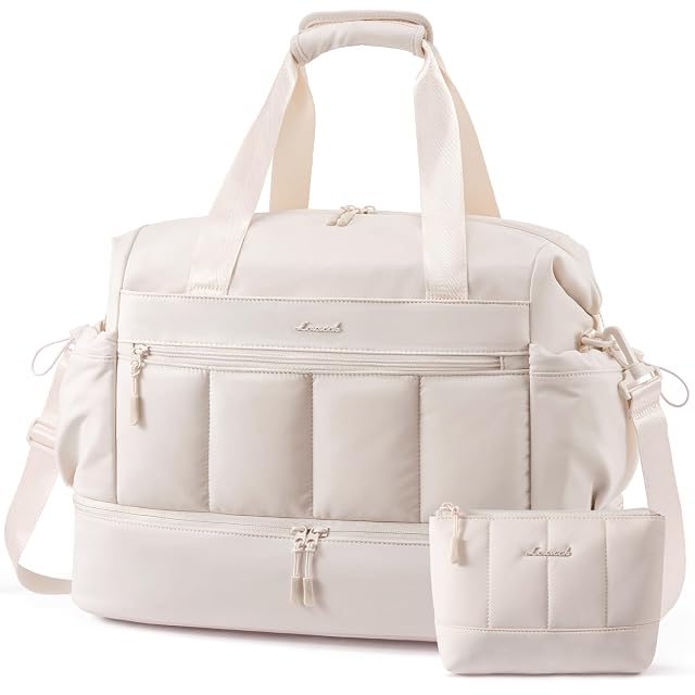 LOVEVOOK Travel Duffel Bag Gym Bag for Women Large Weekender Overnight Bags with Shoe Compartment 38L Carry on
