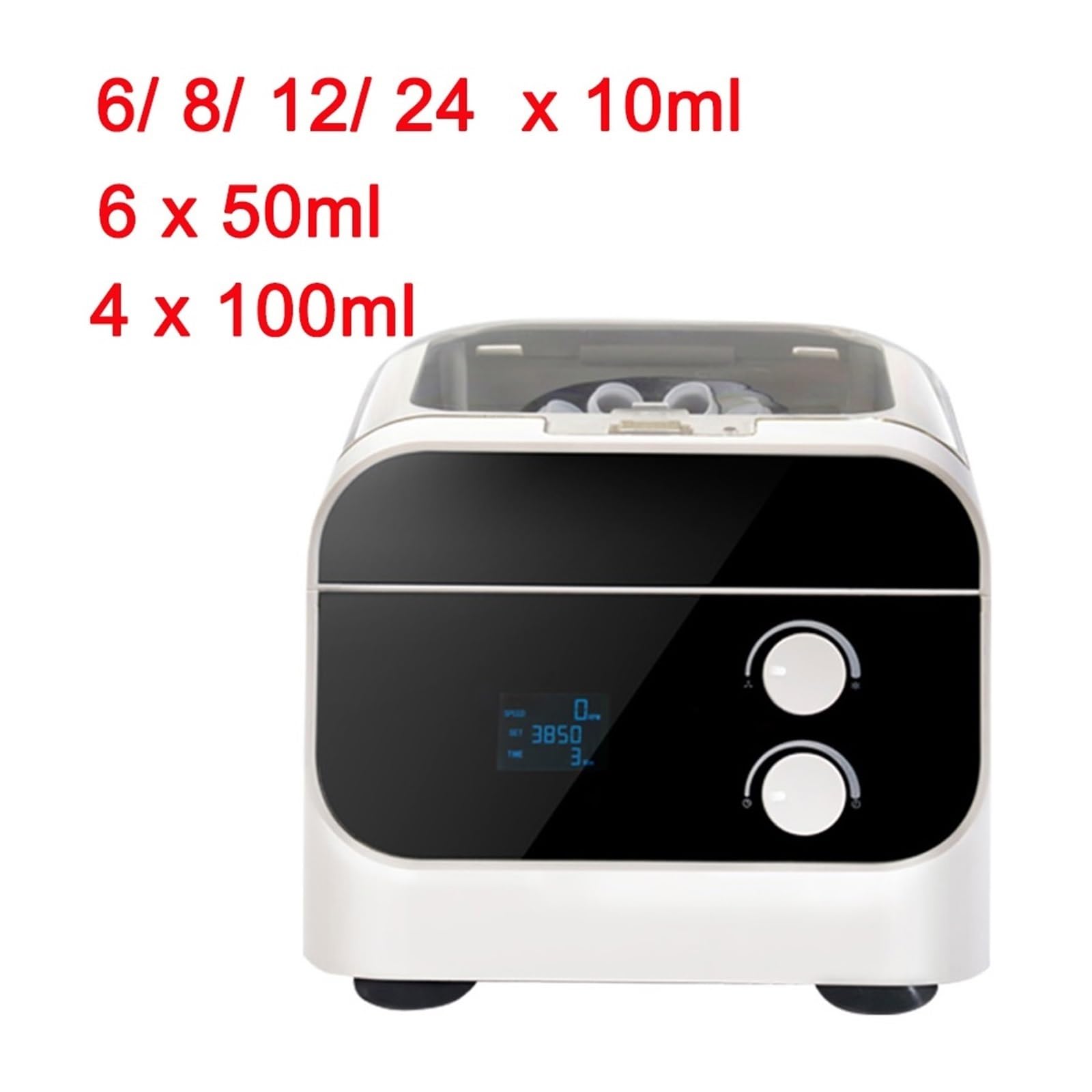 Laborzentrifuge, 4000 U/min Blutzentrifuge Prp Plasmazentrifugenmaschine Digitales Medizinisches Zentrifugenlabor 10 Ml 50 100 Zentrifugenröhrchen(24x10ml)