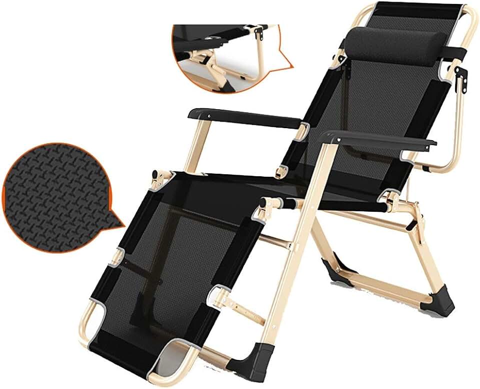Tumbona Plegable Resistente, portátil, para Exteriores, para jardín, solárium, Patio, reclinable, Ajustable, portátil, para Siesta (Color: A)
