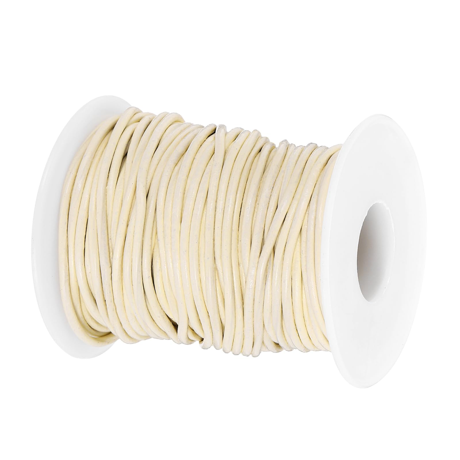 Cordon en cuir rond 2mm beige idéal pour vos ateliers bijoux bohèmes