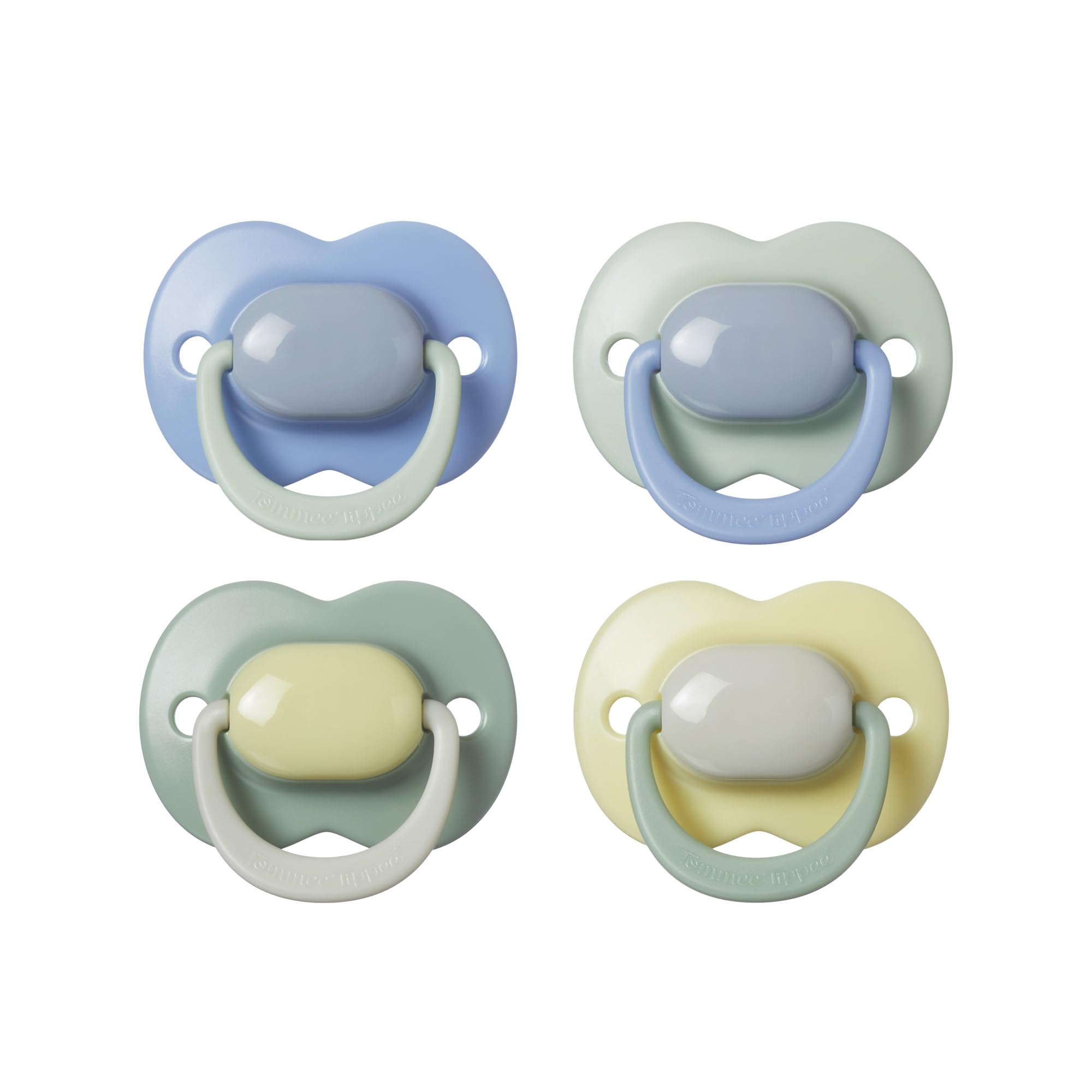 Tommee Tippee Ultimate Fit Soother, 6-18 Months, 4 Pack, Colour Blocked, Orthodontic Dummy for Babies Symmetrical Teat