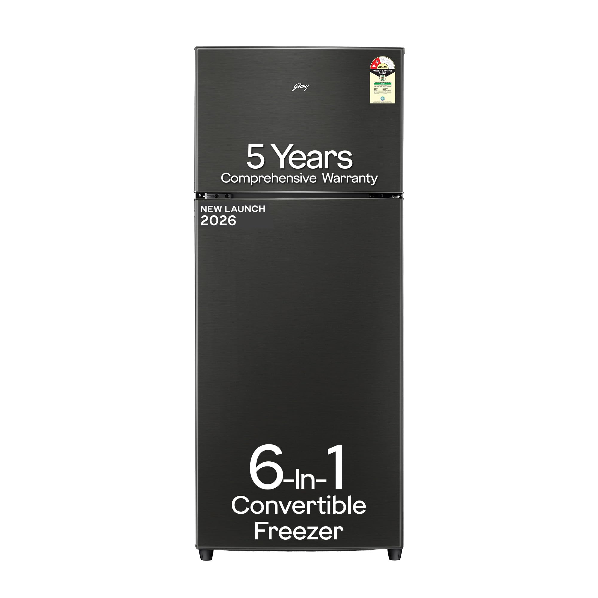Godrej 272L 2 Star| 5 Years Comprehensive Warranty| New Launch| 6-in-1 Freezer Convertible| 95%+ Food Surface Disinfection| Frost Free Refrigerator (RF EON 294BN RCIF GP ST, Graphite Steel)