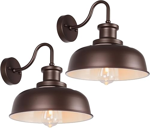 Miniatura 11 de RZSR007 - Lámpara solar de granero para exteriores, con cuello de cisne, funciona con energía solar, aplique de pared exterior de granja, accesorio