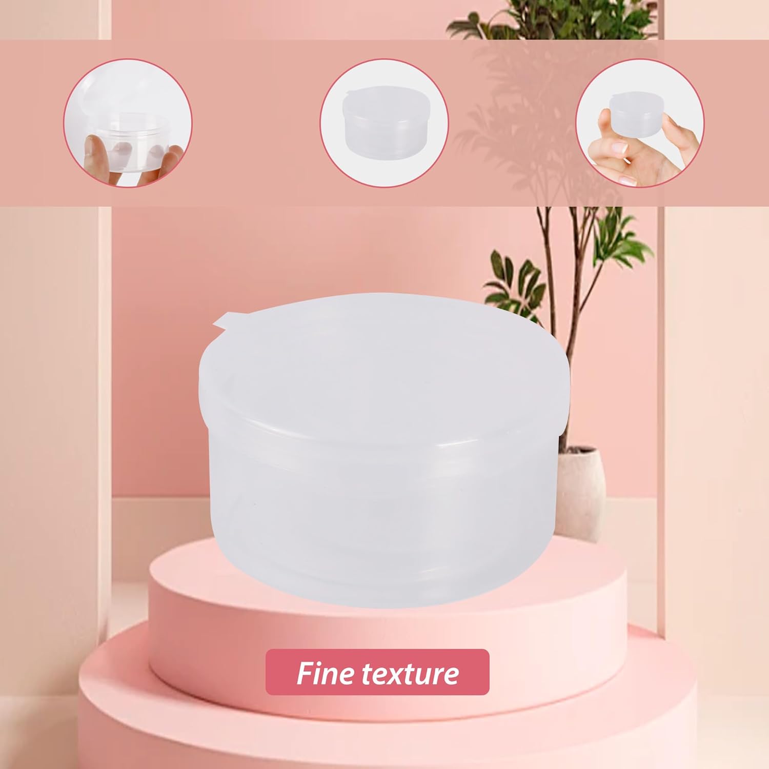150pcs plastic cosmetic jar 7g/7ml clear case with snap lids portable,Travel Storage Cosmetic Samples Beauty Products Mini Containers with Lids, Airtight Cosmetic Containers with Lids
