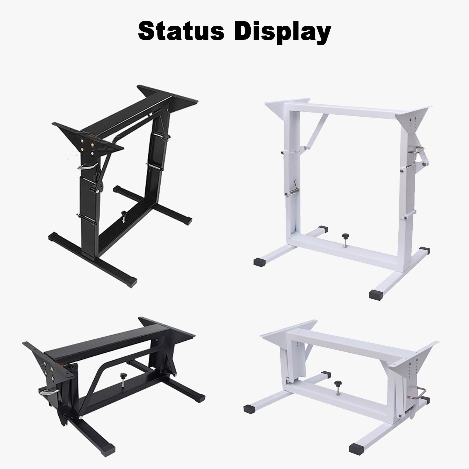 Accesorios de Soporte de Mesa para Vehículos Recreativos, Base de Mesa de Metal Plegable, Resistente a la Oxidación, Patas de Mesa Ajustables, para Caravanas para el Hogar para Yates ( Color : Black )